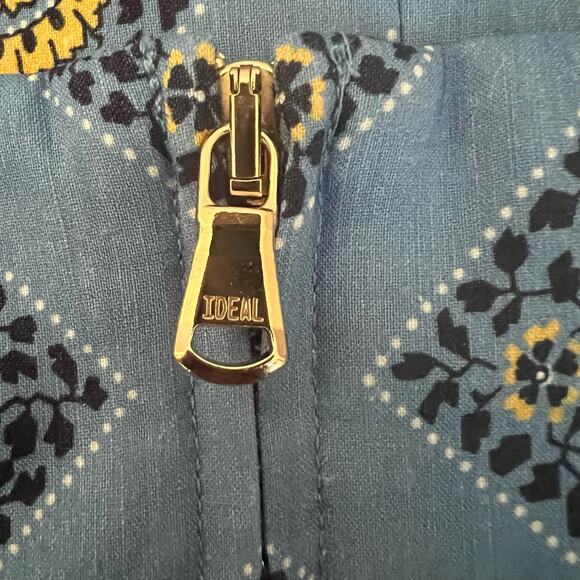 Veronica Beard Ziene Linen Blend Bustier Top In Light Blue Multi Size 12 - Picture 10 of 12